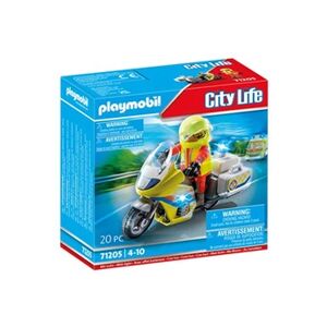 PLAYMOBIL City Life 71205 Urgentiste avec moto et effet lumineux - Publicité