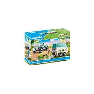 PLAYMOBIL Country 70511 Voiture avec remorque pour poney - Publicité