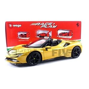 Bburago Voiture Miniature de Collection 1-18 - FERRARI SF90 Spider - 2020 - Yellow Metallic - 16016Y - Metal - Publicité