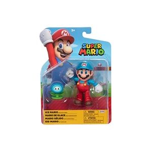 Jakks Pacific - World of Nintendo - Super Mario - Figurine articulée 10.2cm + Accessoire - Mario de Glace + Fleur - Publicité