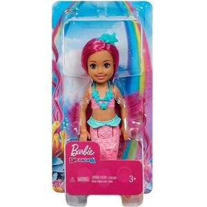 Mattel Barbie Dreamtopia Chelsea Poupée fille sirène avec cheveux rose et queue 16,5 cm - Publicité