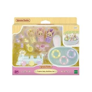 Sylvanian Families Figurines Les triples Lapin Crème et accessoires de bain - Publicité