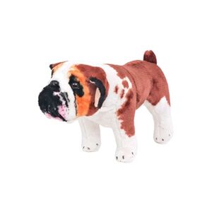 VIDAXL Jouet en peluche Chien de race Bulldog Marron et blanc XXL - Publicité