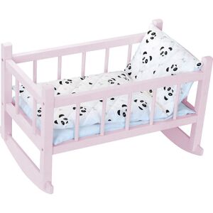 Lit bercelonnette en bois laqué rose panda pour poupée jusqu'à 40 cm - Vilac - Jeux et jouets