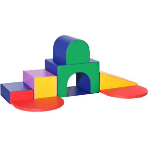 HOMCOM 7 blocs de construction en mousse XXL - jeux éducatif - module motricité - certifiés normes EN71-1-2-3 - mousse EPE revêtement PU multicolore