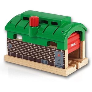 Brio WORLD Hangar a volet roulant pour circuit de train bois 33574