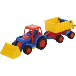 WADER QUALITY TOYS Tracteur enfant a pelle et remorque Basics