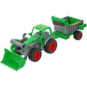 WADER QUALITY TOYS Farmer Technic - Tracteur enfant pelle avant, remorque