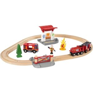 Brio WORLD Circuit de train pompier lutte contre le feu bois 33815