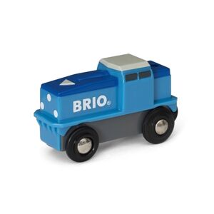 Brio WORLD Figurine locomotive de fret a piles bleue 33130
