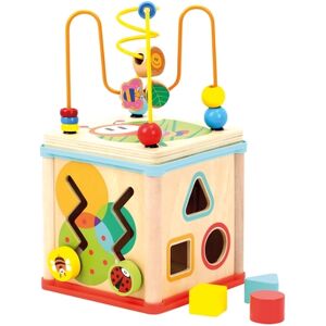 Bino Cube de motricite et horloge bois