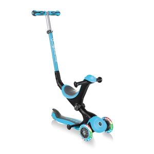 GLOBBER Tricyle trottinette enfant évolutif 2en1 GO UP Deluxe lights sky blue