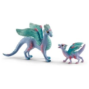 schleich® Figurine dragon aux fleurs et son petit 70592