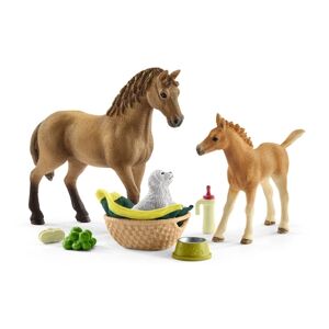 schleich® Figurine soins pour bebes animaux de Sarah Horse Club 42432