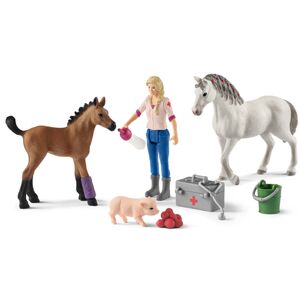 schleich® Figurine visite du veterinaire pour jument et poulain 42486