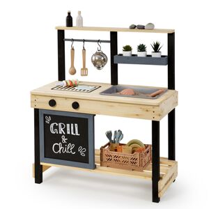 MUDDY BUDDY® Table enfant jeux d'eau/sable Grill & Chill bois, naturel/noir