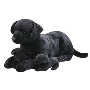 Wild Republic Peluche chien labrador Cuddlekins Jumbo Mom Puppies noir
