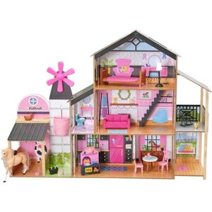 KidKraft® Maison de poupee grange 2en1 ascenseur du moulin bois 20237