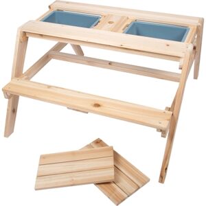 small foot® Table de pique-nique enfant jeux d'eau/sable bois