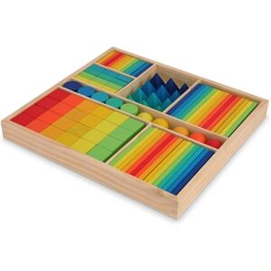 Kinderfeets® Jeu de briques enfant arc-en-ciel bois