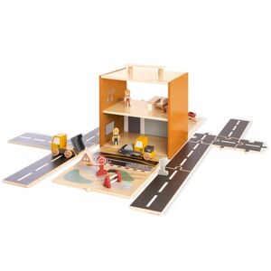 Pinolino Centre de jeu figurines chantier Gustav accessoires bois