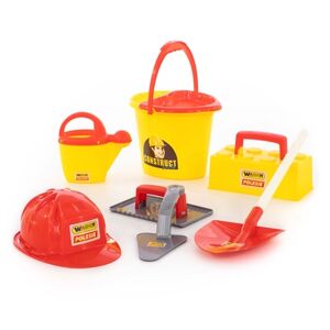 Wader Quality Toys Set de macon avec casque, 8 pieces