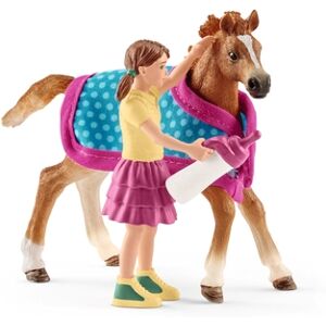 schleich® Figurine poulain avec couverture Horse Club 42361