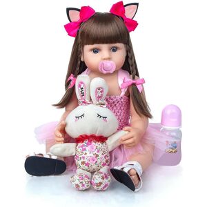 55 cm Bebe poupée Reborn bambin fille rose princesse très doux corps entier Silicone belle poupée toucher réel jouet cadeaux