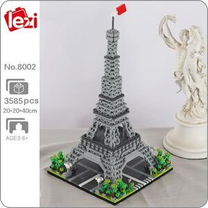 Sluban Building Blocks 8002 Architecture mondiale France Paris tour Eiffel modèle 3D bricolage Mini blocs de diamant briques jouet de construction pour les enfants sans boîte - Publicité