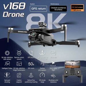 Nouveau Drone V168 professionnel à trois caméras, grand Angle 8K, optique, localisation GPS, quatre voies, évitement d obstacles, quadrirotor, jouet, cadeau - Publicité