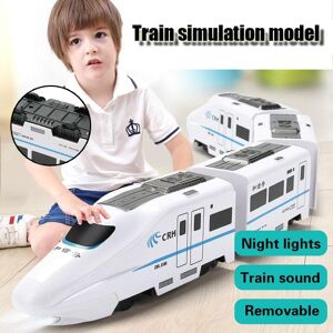 Simulation de train ferroviaire à grande vitesse lumière sonore électrique petit train modèle garçons et filles jouets pour enfants - Publicité