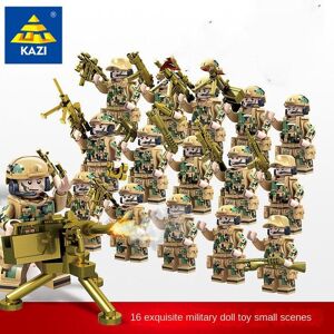 Blocs de construction miniatures militaires, équipe de terrain en dents de loup, jouets éducatifs pour enfants à assembler et à insérer, KAZI82015-82016