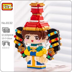 LOZ 8132 minorité mongole nationalité beauté fille couronne chapeau poupée Mini diamant blocs briques construction jouet pour enfants sans boîte - Publicité