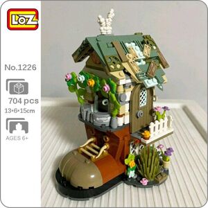 LOZ 1226 forêt cabine chaussure maison lapin Animal fleur arbre modèle 3D bricolage Mini blocs briques construction jouet sans boîte - Publicité