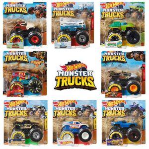 Hot Wheels Monster Trucks Sélection de camions jouets à collectionner en métal moulé sous pression à l échelle 1:64 avec roues géantes dans un assortiment - Publicité