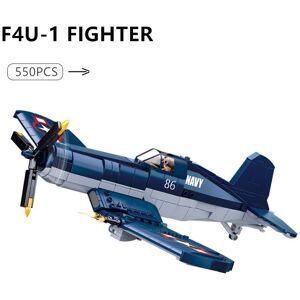 SLUBAN EUROPE Sluban 550 pièces WW2 Pacific Storm arme militaire F4U-1 Pirate combattant blocs de construction Air Force modèle briques avion soldat jouets pour enfants - Publicité