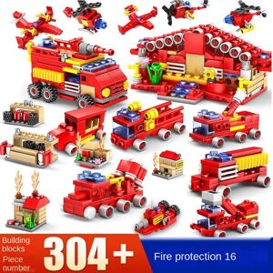 Mini blocs de construction en plastique jouets éducatifs pour enfants garçons Police feu série militaire