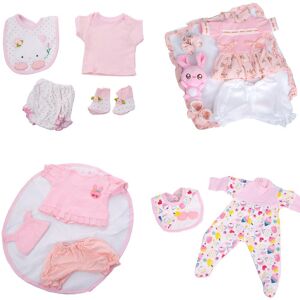 KEIUMI – jolie robe rose pour poupée bébé Reborn de 17 à 18 pouces, vêtements à rayures, chemise, costumes de poupée, cadeaux de noël et d anniversaire pour enfants