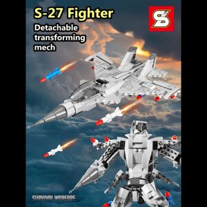 Mecha Boy déformé SZ-1564 Fighter Su-27, Puzzle à assembler, blocs de construction à petites particules