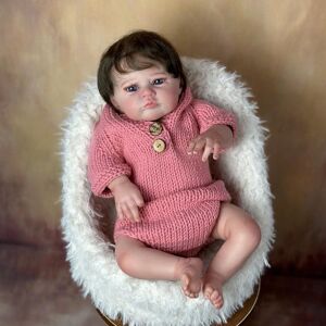 BZDOLL Reborn Poupée bébé Reborn réaliste 45 CM, ton de peau 3D, veines visibles, Silicone souple pour fille, corps en tissu, déguisement de princesse - Publicité