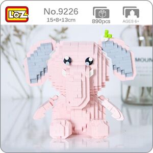 LOZ 9226 monde Animal dessin animé éléphant rose fleur pour animaux de compagnie modèle 3D bricolage Mini blocs de diamant briques jouet de construction sans boîte - Publicité