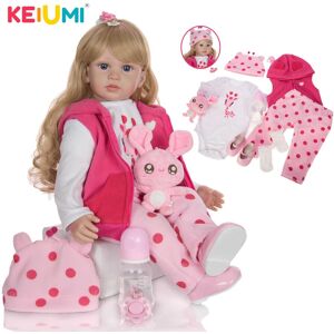 24 Pouces Belle Reborn Baby Dolls 60 cm Doux Silicone Vinyle Or Boucles Baby Doll Reborns Jouets Pour Le Cadeau De La Fête Des Enfants