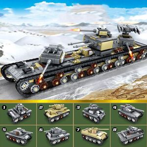 Bloc de char militaire KV 8 en 1, bricolage, Mini Panzer IV StuG III, véhicule tigre, briques de construction, jouet pour garçons, cadeaux d anniversaire pour enfants