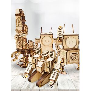 Topacc Robot en bois à assembler, jouet de décoration, modèle de construction - Publicité