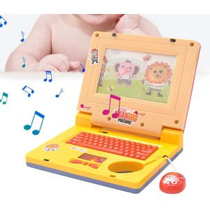 Banggood Ordinateurs portables éducatifs pour enfants, jouets électroniques, ordinateur sonore rose, jaune, souris et clavier en - Publicité