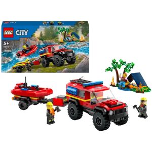 Lego city 60412 - Le Camion De Pompiers 4x4 Et Le Canot De Sauvetage Pour Enfant - Publicité