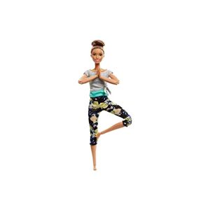 Barbie Made to Move poupée articulée Fitness Ultra Flexible Brune, Legging à Fleurs Jaunes et 22 Points d'articulations, Jouet pour Enfant, FTG82 Multicolore - Publicité