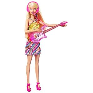 Barbie Big City Big Dreams poupée Malibu Chanteuse en Robe avec Micro et Guitare, Musique Uniquement, Jouet pour Enfant, GYJ23 - Publicité