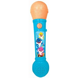 Lexibook - Baby Shark Microphone Enfant, Jeu Musical, Haut-Parleur intégré, Effets Lumineux, mélodies de démonstrations incluses, Bleu/Orange, MIC80BS - Publicité