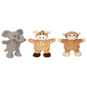 Goki Lot de 3 marionnettes à Main Girafe, Singe et éléphant (avec Jambes) - Publicité